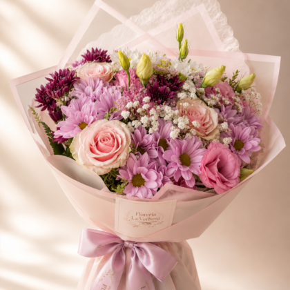 🌸 Ramo Mix Mable – Rosas & Lisianthus