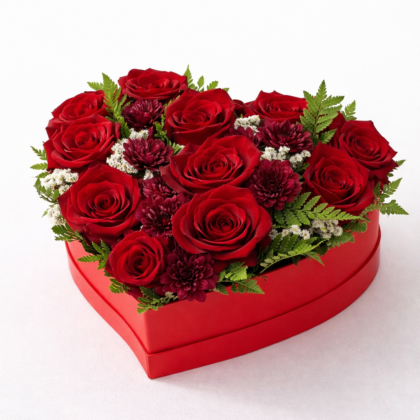 🌹 Caja Corazón de Rosas “Pasión Verbena”